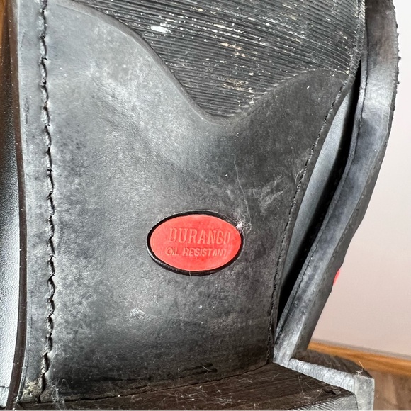 DURANGO Oil Resistant Black Leather Western Boots. Size 10.5 - Picture 9 of 10